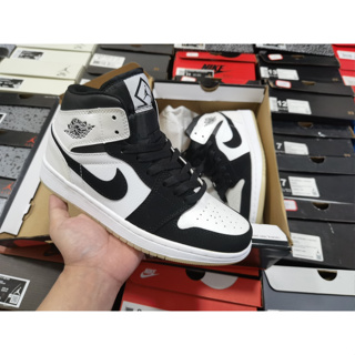 Air Jordan 1 mid se รองเท้าผ้าใบลําลอง ระบายอากาศ กันลื่น สําหรับผู้ชาย และผู้หญิง เหมาะกับการเล่นบาสเก็ตบอล