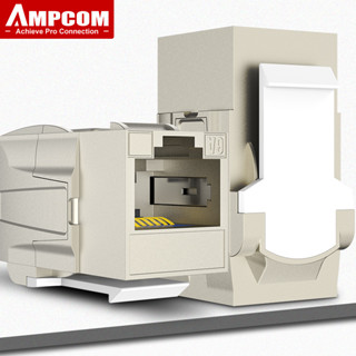 Ampcom CAT6A RJ45 แจ็คอินไลน์ โลหะผสมสังกะสี STP Feed-Through RJ45 Jacks Female to Female