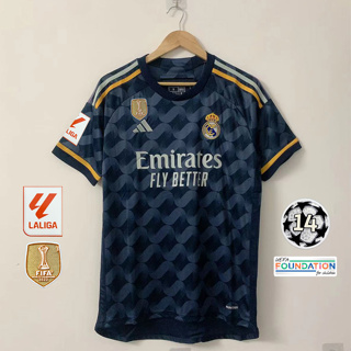 เสื้อกีฬาแขนสั้น ลายทีมชาติฟุตบอล Real Madrid 2023/24 ไซซ์ S-4XL