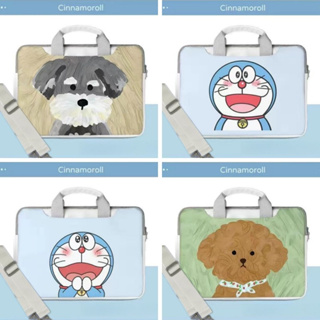 ⭐️With Shoulder strap ⭐️PU Waterproof Computer bag Cartoon Doraemon laptop bag 12 13 14 15 15.6 inch