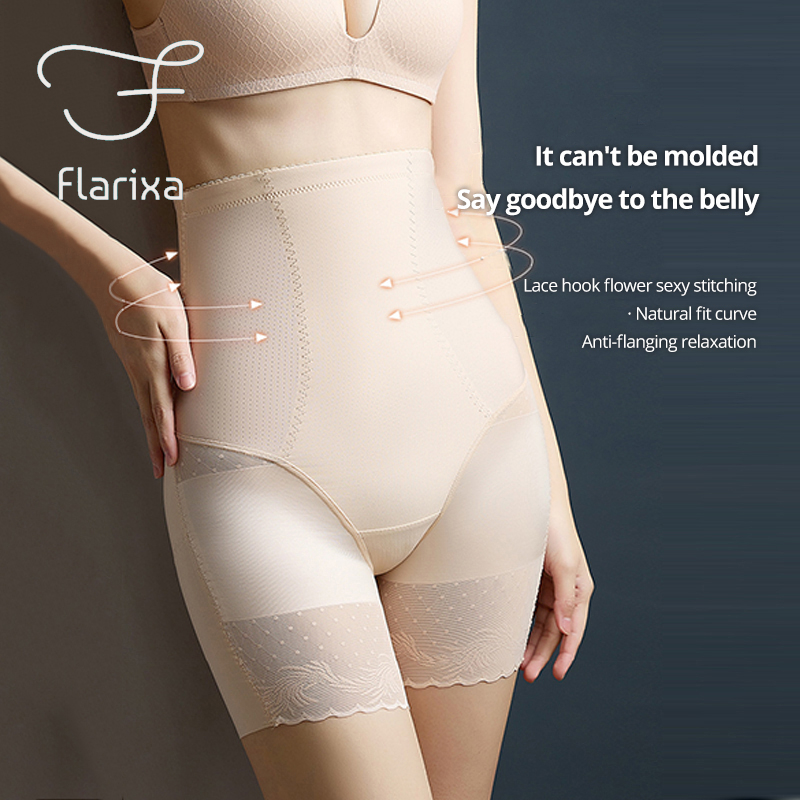 flarixa-กางเกงบ็อกเซอร์ขาสั้น-เอวสูง-กระชับสัดส่วน-แต่งลูกไม้-สําหรับสตรีหลังคลอดบุตร