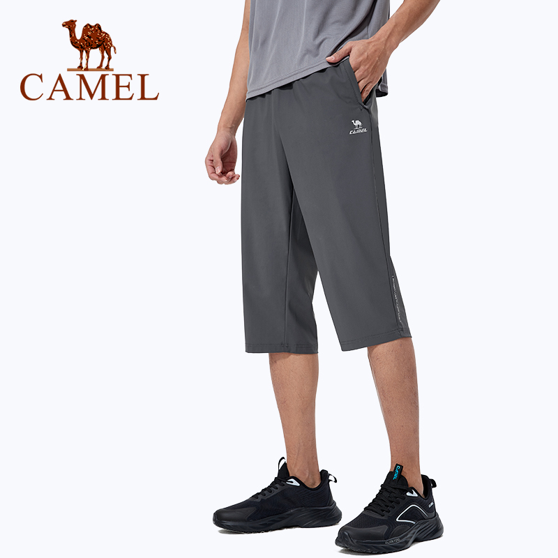 camel-กางเกงกีฬาขาสั้น-ผ้าถัก-ระบายอากาศ-แห้งเร็ว-ป้องกันรังสีอัลตราไวโอเลต-สําหรับผู้ชาย
