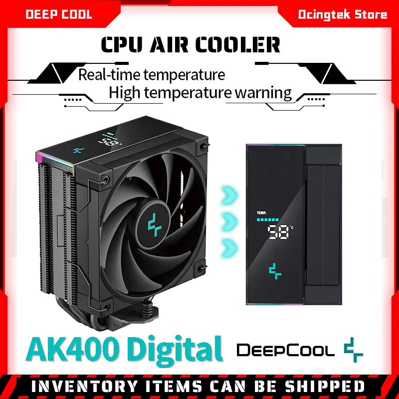 deepcool-ak400-พัดลมระบายความร้อน-cpu-ดิจิทัล-4-ท่อความร้อน-12-ซม-เสียงเงียบ-สําหรับ-lga1700-115x-am5-am4