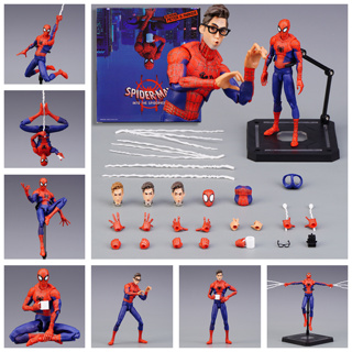 โมเดลฟิกเกอร์ Spider-Man Miles Morales Far From Home Mafex Peter Parker Comic See Action Joints ขนาด 15 ซม. ของเล่นสําหรับเด็ก