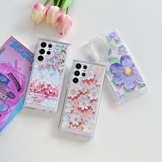 เคสป้องกัน ลายภาพวาดสีน้ํามัน รูปดอกไม้ สําหรับ Samsung A14-5G A34-5G A54-5G A53