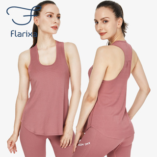 Flarixa เสื้อกล้าม แขนกุด แห้งเร็ว เหมาะกับใส่ออกกําลังกาย เล่นโยคะ วิ่ง เข้ายิม สําหรับผู้หญิง