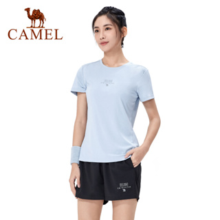 Camel ชุดกีฬา แห้งเร็ว ผู้หญิง วิ่ง ฟิตเนส ป้องกันรังสียูวี ชุดสองชิ้น