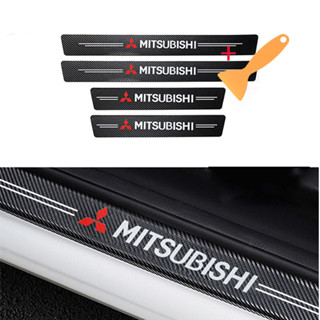 1ชุดได้ 4ชิ้น Mitsubishi สติกเกอร์​ กันรอยชายบันได​ กันรอยบันไดรถ แผ่นกันรอย​ กันรอยขีดข่วน​ รถยนต์​ มิตซูบิชิ ชายบันไดรถยนต์ สติกเกอร์คาร์บอนไฟเบอร์ กันน้ำ คุณภาพสูง กันรอยขีดข่วน ติดบันไดรถยนต์