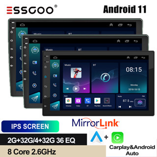 Essgoo เครื่องเล่นมัลติมีเดีย วิทยุ FM บลูทูธ 7 นิ้ว 9 นิ้ว 10 นิ้ว Double Din 2+32/4+32GB Android 11 MP5 สําหรับรถยนต์