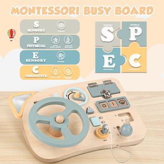 Montessori พวงมาลัยไม้ ของเล่นเสริมประสาทสัมผัส สําหรับเด็กวัยหัดเดิน