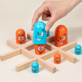 Gobblet Gobblers Finger Rock เกมการศึกษา Tic-Tac-Toe Puzzle Toy เกมครอบครัว คลาสสิก เกมไม้ Checker Pieces ของเล่นเกมปริศนา