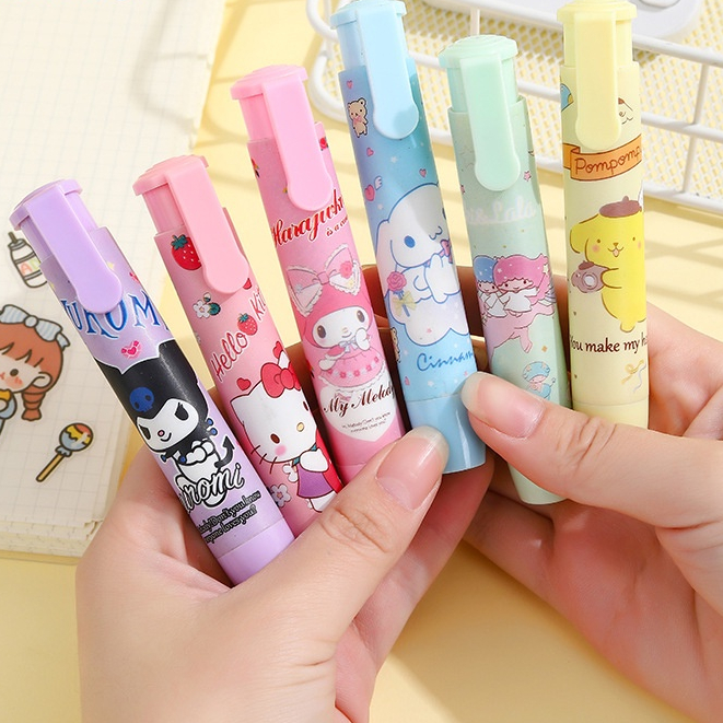 sanrio-mymelody-kuromi-cinnamoroll-pom-pom-purin-แปลกใหม่-ปากกา-รูปร่าง-ยางลบ-เครื่องเขียน-โรงเรียน-ยางลบ-ดินสอ