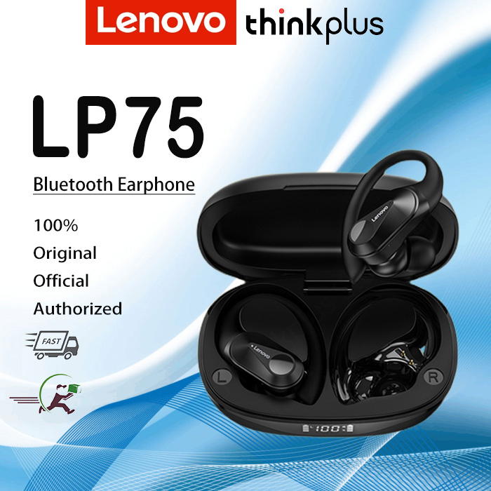 Lenovo LP75 หูฟังบลูทูธไร้สาย 5.3 ไมโครโฟน HiFi สเตอริโอ สําหรับเล่น