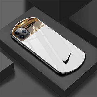 Nike เคสกระจกนิรภัย สําหรับ iphone 14 13 12 11 Pro Max X XS XR XSMAX Make Up Cover