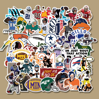 สติกเกอร์ ลายรักบี้ NFLNFL กันน้ํา สําหรับตกแต่งสมุดโน้ต 50 ชิ้น
