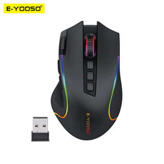 E-yooso X-11 RGB USB 2.4G เมาส์เกมมิ่งไร้สาย 4000DPI 9 ปุ่มกด ตั้งโปรแกรมได้ ออกแบบตามสรีรศาสตร์ สําหรับเกมเมอร์ ออปติก เมาส์ แล็ปท็อป คอมพิวเตอร์พีซี