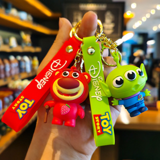 Coffeejoy ใหม่ การ์ตูน Toy Story Buzz Lightyear พวงกุญแจรถ ของเล่น จี้ สตรอเบอร์รี่ หมี พวงกุญแจ น่ารัก พวงกุญแจรถ