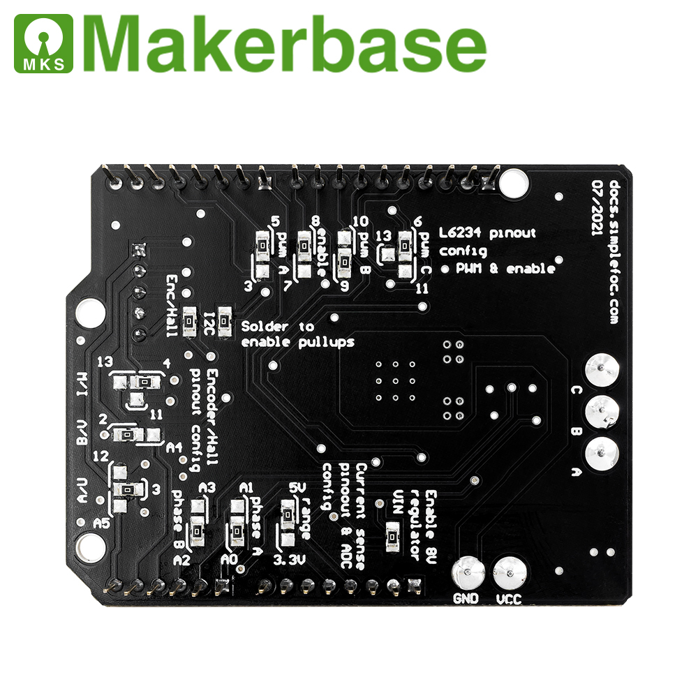 Makerbase บอร์ดควบคุมมอเตอร์เซอร์โว FOC Shield V2.0.4 FOC BLDC Arduino ...