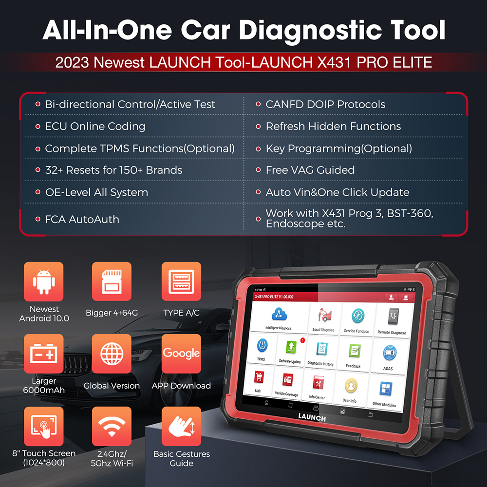 มาใหม่-เครื่องสแกนเนอร์วินิจฉัยรถยนต์-launch-x431-pro-elite-can-fd-doip-all-system-31-reset-active-test-auto-obd-obd2-2023