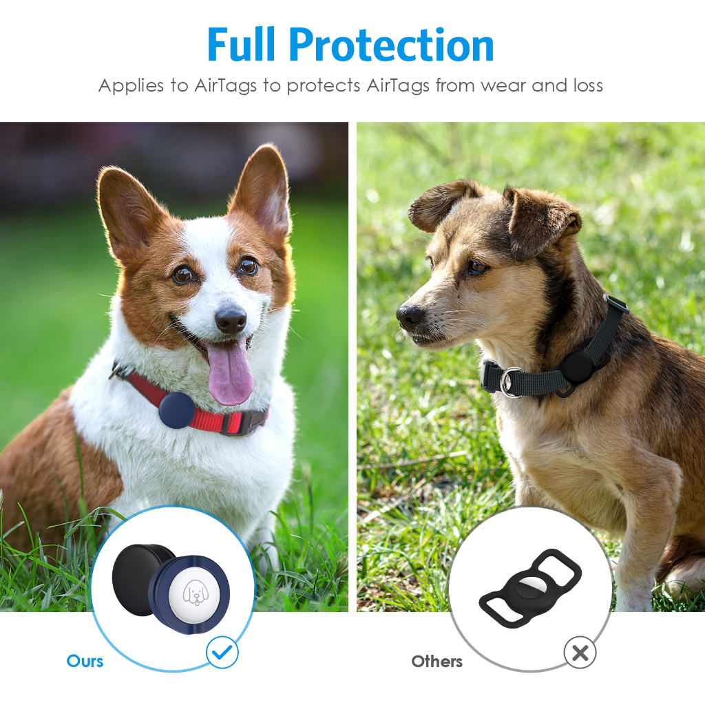 ปลอกคอสุนัข-airtag-ป้องกันรอยขีดข่วน-ป้องกันการสูญหาย-อุปกรณ์เสริม-สําหรับ-apple-airtag-gps-2-แพ็ค