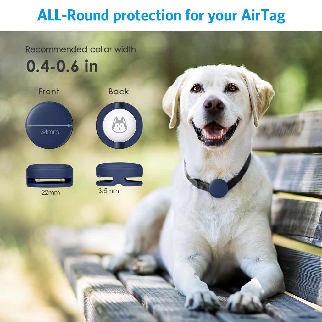ปลอกคอสุนัข-airtag-ป้องกันรอยขีดข่วน-ป้องกันการสูญหาย-อุปกรณ์เสริม-สําหรับ-apple-airtag-gps-2-แพ็ค