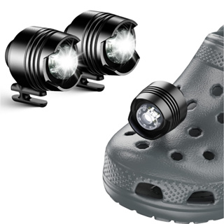 คลิปไฟหน้า Croc LED อุปกรณ์เสริม สําหรับตั้งแคมป์ วิ่ง เดิน 2 ชิ้น