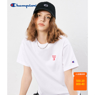 เสื้อยืดแขนสั้น ผ้าฝ้าย พิมพ์ลาย Champion แฟชั่นคู่รัก สําหรับชาย และหญิง