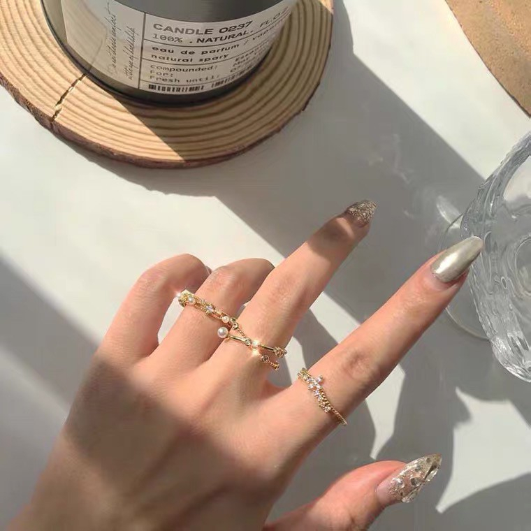 แหวนนิ้วชี้-ประดับหิน-สีเทา-ออกแบบดี-แบบทันสมัย-ปรับได้-แฟชั่นสําหรับผู้หญิง