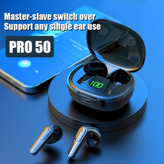 Tws Pro50 หูฟังบลูทูธไร้สาย กันน้ํา ลดเสียงรบกวน พร้อมไมโครโฟน สําหรับเล่นเกม