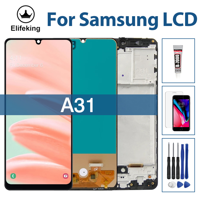 Oled LCD สําหรับ Samsung Galaxy A31 จอแสดงผล LCD Touch Screen Digitizer ...