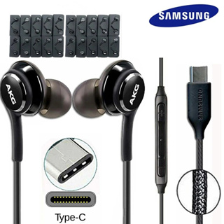 Samsung AKG Type USB C หูฟัง EO IG955 หูฟังอินเอียร์ ไมโครโฟน หูฟังเอียร์บัด ชุดหูฟังสาย สําหรับ Galaxy S22 S21 S20 Note 20 Tab S8 Tipo