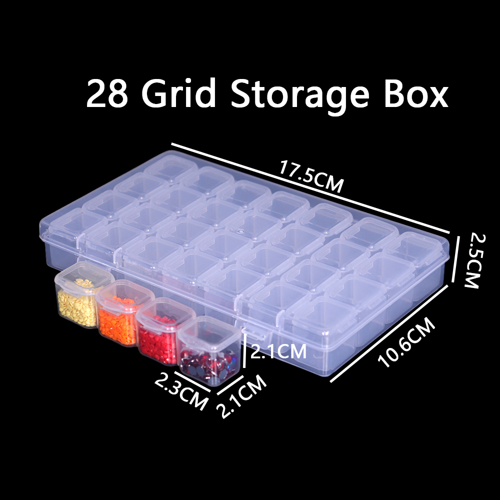 กล่องพลาสติก-56-28-8-ช่อง-สําหรับใส่จัดเก็บลูกปัด-เพชร-พลอยเทียม-ตกแต่งเล็บ