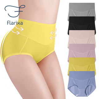 Flarixa กางเกงชั้นใน ผ้าเรยอน ไร้รอยต่อ เอวสูง ควบคุมหน้าท้อง ระบายอากาศ ยืดหยุ่น บาง สะโพก ดันทรง สําหรับผู้หญิง