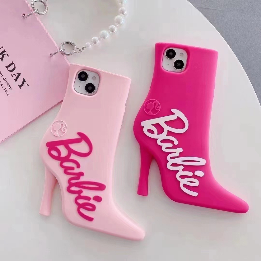 เคสโทรศัพท์มือถือ-ซิลิโคน-ลายบาร์บี้ส้นสูง-สําหรับ-iphone-14-14promax-14pro-13-13promax-12-promax-12pro-11-11promax