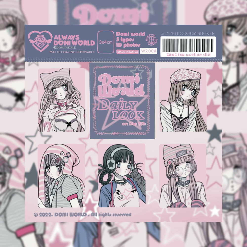 สติกเกอร์-ลายการ์ตูน-domi-out-of-print-สไตล์เกาหลี-สําหรับตกแต่ง-diy