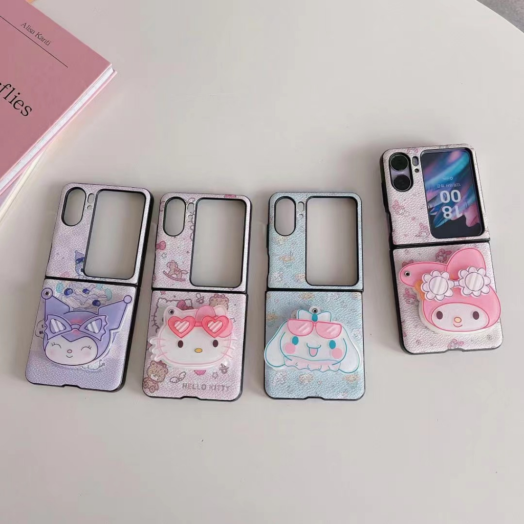 เคสโทรศัพท์มือถือ-แบบฝาพับ-ลายการ์ตูนน่ารัก-กันกระแทก-พร้อมกระจก-สําหรับ-oppo-find-n2