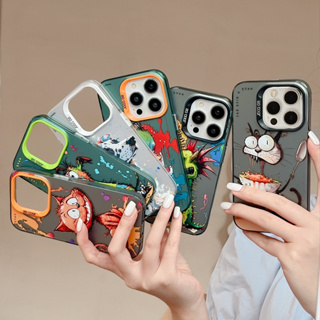 เคสป้องกันโทรศัพท์มือถือ ลายภาพวาดสีน้ํามัน รูปสัตว์ กันกระแทก สําหรับ iPhone 14promax 14 pro 13pro 13promax 12promax