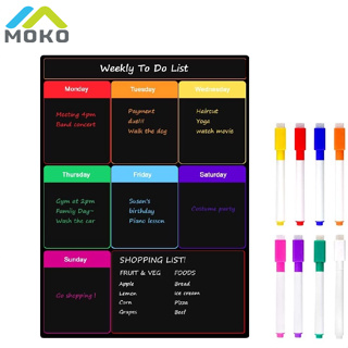 Moko ปฏิทินแม่เหล็กแห้ง 8 สี สําหรับห้องครัว โรงเรียน ออฟฟิศ