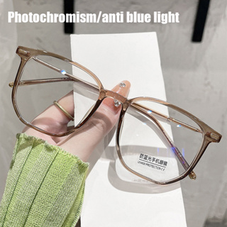 2in1 โฟโตโครมิก ป้องกันรังสี ย้อนยุค แว่นตากันแดด สําหรับผู้ชาย ผู้หญิง ป้องกันแสงสีฟ้า สี่เหลี่ยม แว่นตาวินเทจ ป้องกันรังสียูวี แว่นตากันแดด สําหรับผู้หญิง เปลี่ยนสี แว่นตา