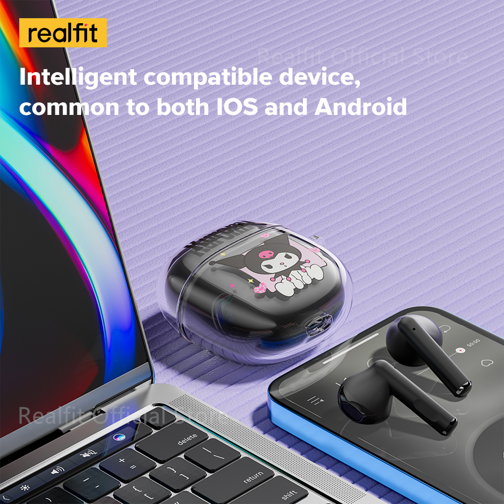 Realfit F1 หูฟังบลูทูธ ไร้สาย พร้อมไมโครโฟน ขนาดเล็ก Bluetooth 5.3