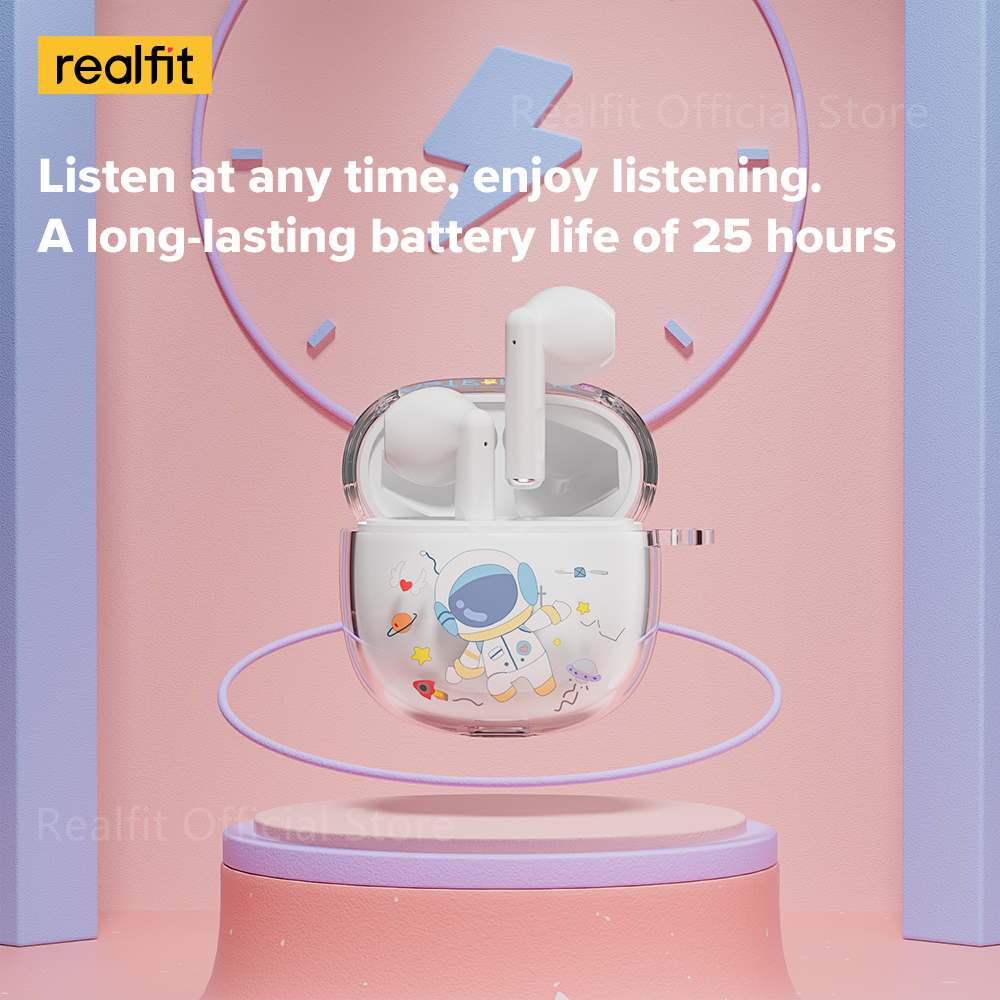 Realfit F1 หูฟังบลูทูธ ไร้สาย พร้อมไมโครโฟน ขนาดเล็ก Bluetooth 5.3