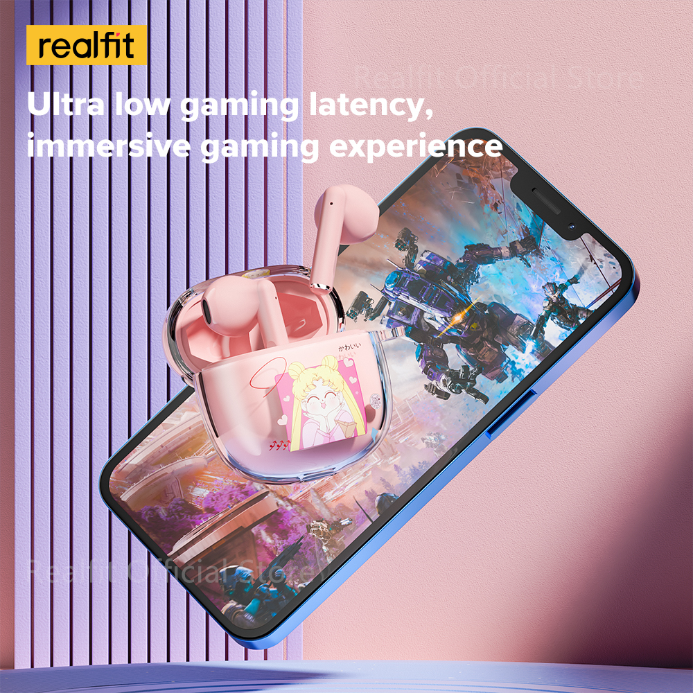 Realfit F1 หูฟังบลูทูธ ไร้สาย พร้อมไมโครโฟน ขนาดเล็ก Bluetooth 5.3