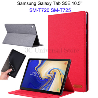 เคสแท็บเล็ตหนัง PU ฝาพับ พร้อมช่องใส่บัตร และขาตั้ง สําหรับ Samsung Galaxy Tab S5E 10.5 นิ้ว SM-T720 SM-T725 Galaxy Tab S5 E 10.5 นิ้ว T720 T725
