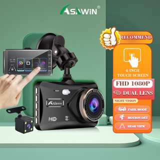 Asawin M21 4 In IPS Touch Screen กล้องติดรถยนต์ สำหรับเครื่องบันทึกภาพในรถยนต์ 1080P Front And Rear Dual Lens Dashcam/Night Vision