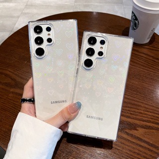 เคสโทรศัพท์มือถือ ซิลิโคน กันกระแทก ลายเลเซอร์น่ารัก สําหรับ Samsung Galaxy S22 S23 Plus Ultra