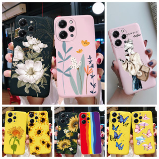 เคสโทรศัพท์มือถือ ซิลิโคนนิ่ม ผิวด้าน ลายดอกทานตะวัน สีแคนดี้ สําหรับ Xiaomi Redmi 12 2023 Redmi12 4G