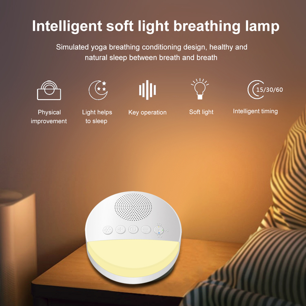 ภาพหน้าปกสินค้าWhite Noise Machine Baby Sleep Soother Sound Player Night Light Auto-off Timer White Noise Player