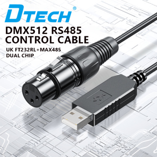 Dtech สายเคเบิลทดสอบไฟเวที USB เป็น DMX512 FT232RL USB เป็น RS485