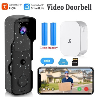 Tuya กล้องบันทึกวิดีโอไร้สาย 1080P WiFi VIDEO DOORBELL มองเห็นที่มืด มองเห็นที่มืด มองเห็นที่มืด สัญญาณเตือน PIR ไร้สาย ประตูบ้าน เพื่อความปลอดภัย