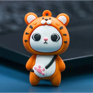 Tiger แฟลชไดรฟ์ซิลิโคน ลายการ์ตูนเสือ ความเร็วสูง 2TB สําหรับคอมพิวเตอร์ โทรศัพท์ USB